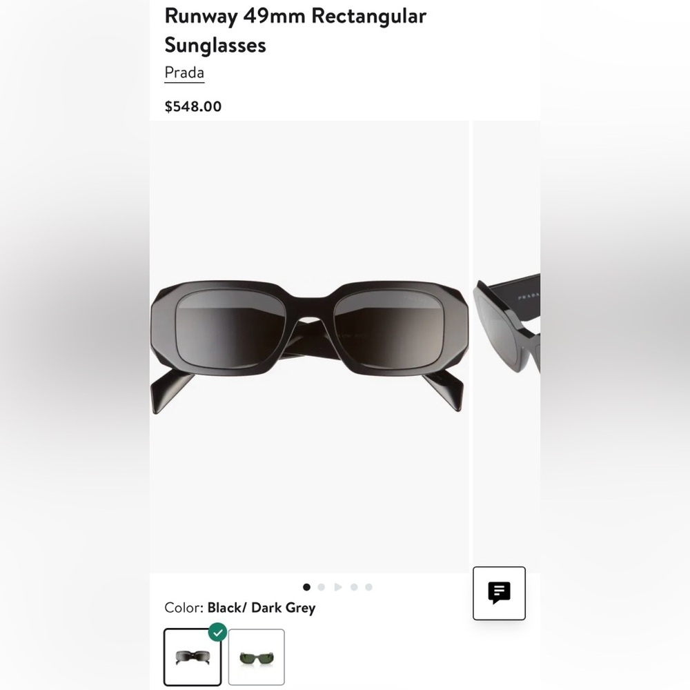 Prada Black Rectangular Sunglasses - image 4